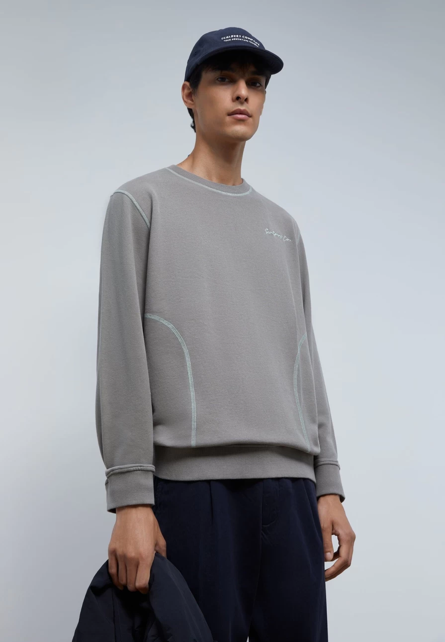 "ScalpersCompany Men's Neon Seam Detail Sweatshirt | Bold Streetwear Style"