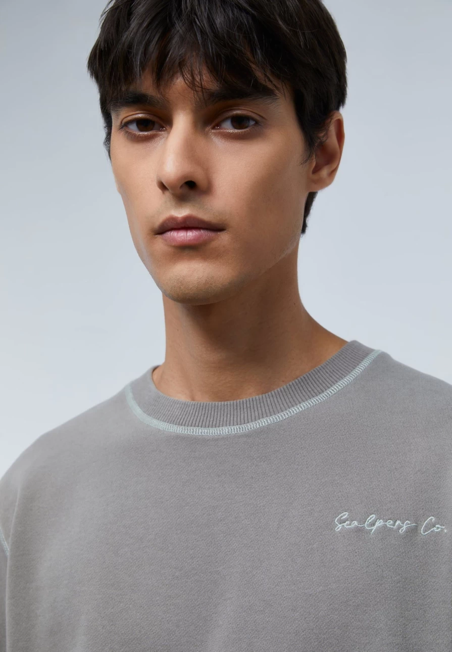 "ScalpersCompany Men's Neon Seam Detail Sweatshirt | Bold Streetwear Style"