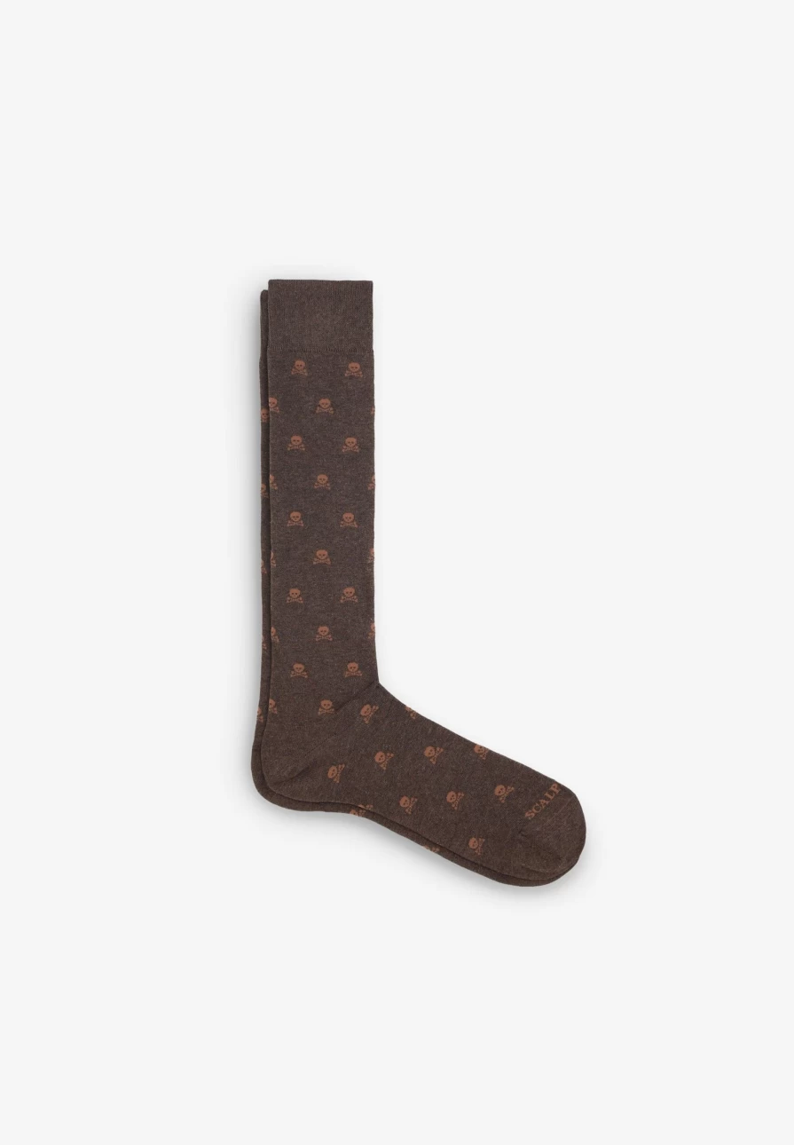 "ScalpersCompany Men's Skull Print Crew Socks - All Over Skull Design"