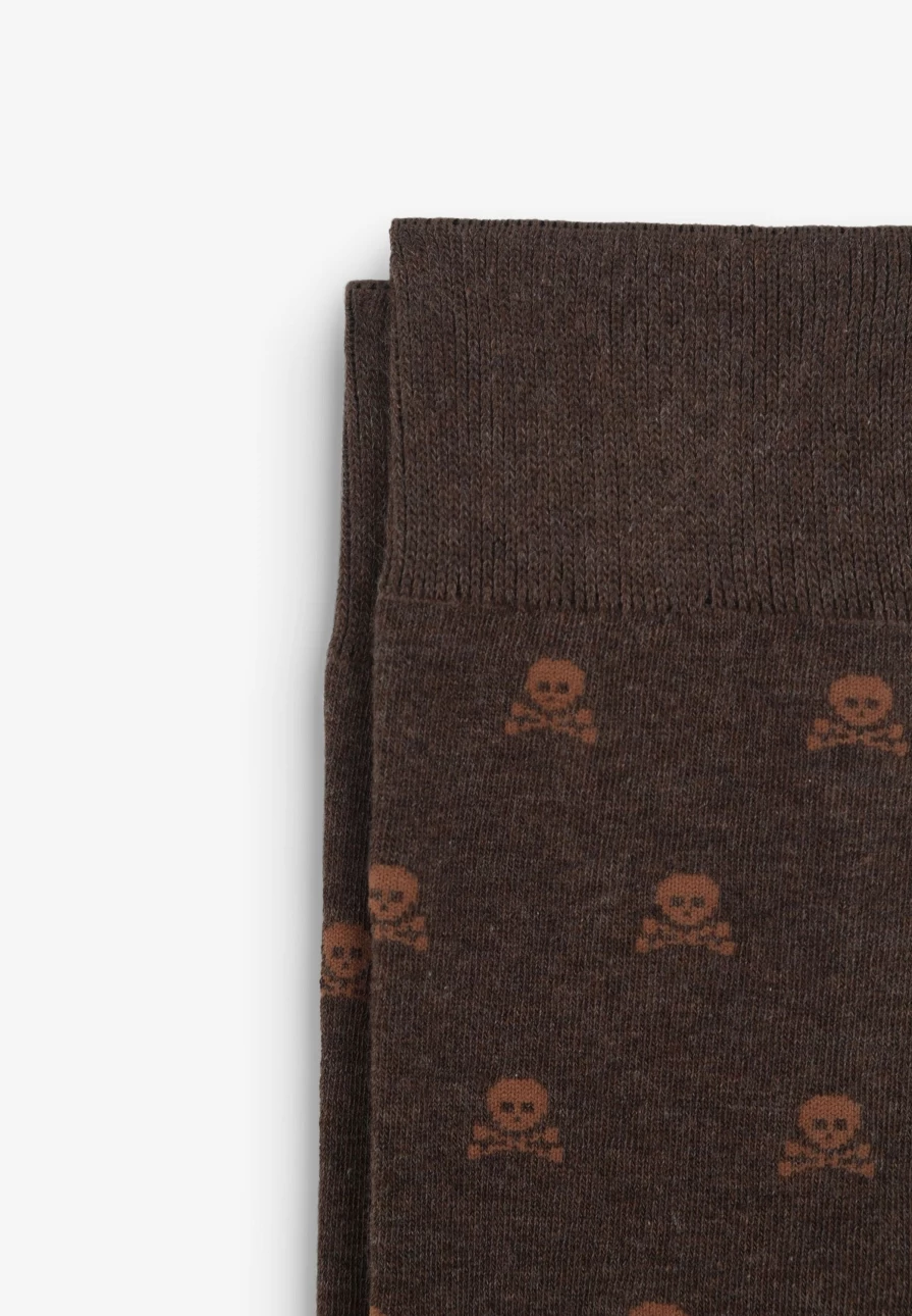 "ScalpersCompany Men's Skull Print Crew Socks - All Over Skull Design"