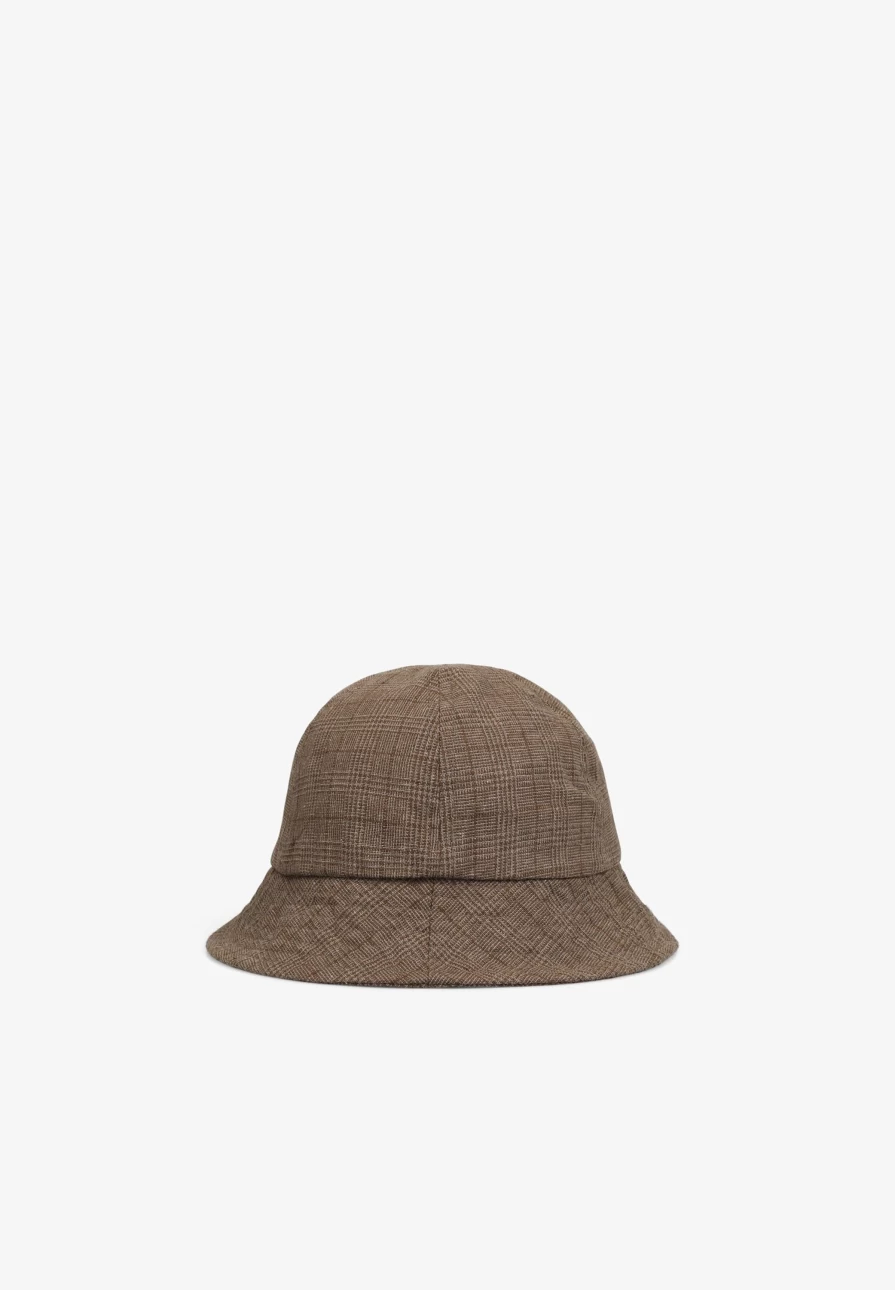 "ScalpersCompany Men's Brown Checked Bucket Hat – Stylish & Trendy"