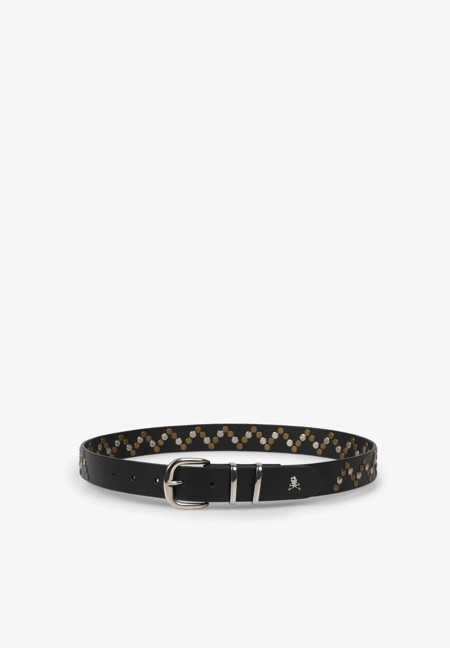 "ScalpersCompany Women's Fashion Belt - Two-Tone Studded Design for Stylish Outfits"
