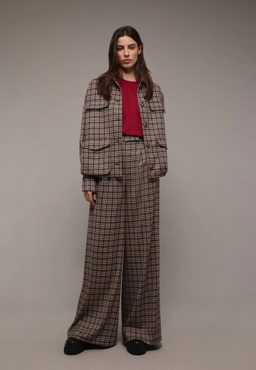 "Scalpers Company Women's Dart Check Trousers – Stylish & Comfortable Pants"