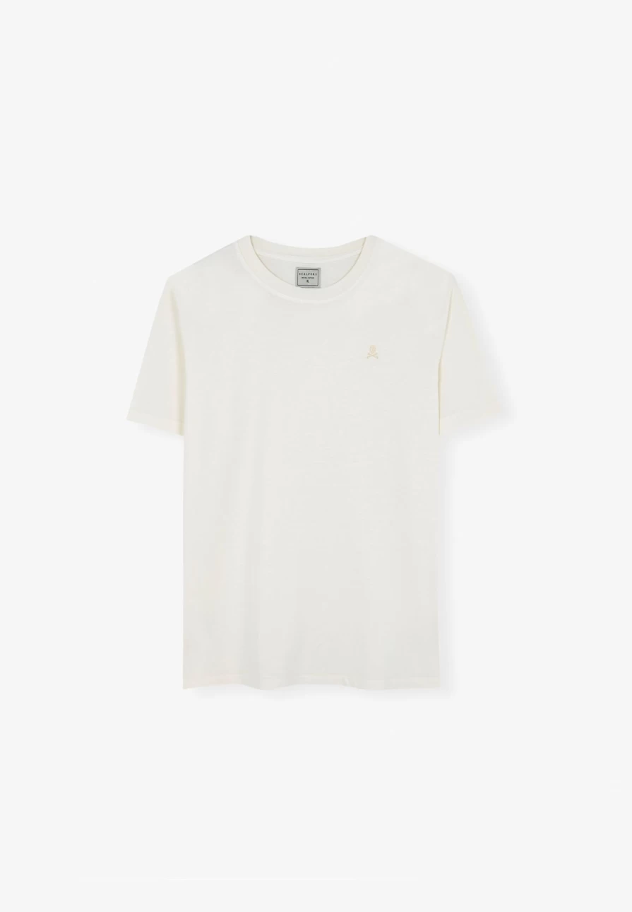 "ScalpersCompany Men's Off White Basic Skull T-Shirt - Camiseta Básica Calavera"