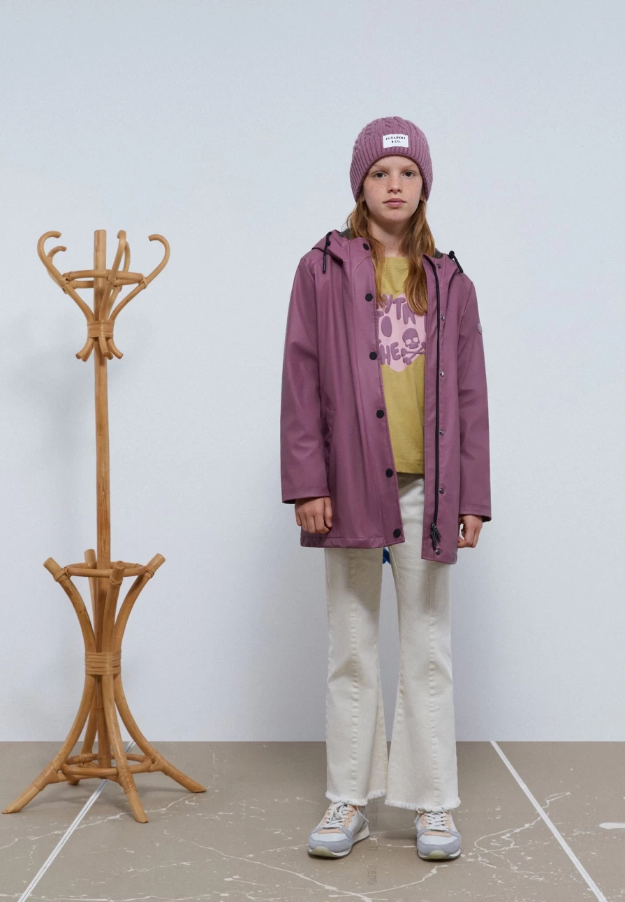 "ScalpersCompany Kids' Lightweight Waterproof Mauve Parka Jacket"
