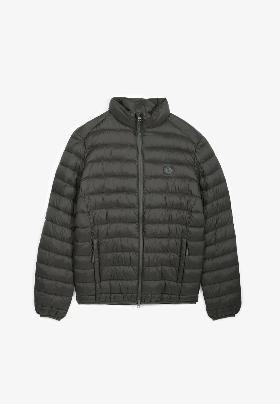 "Men's Khaki Lightweight Puffer Cardigan Jacket by ScalpersCompany"