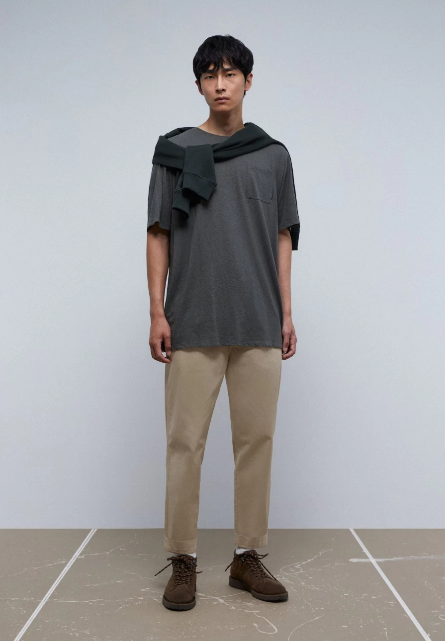 "ScalpersCompany Men's Dark Khaki Rustic Pocket T-Shirt"