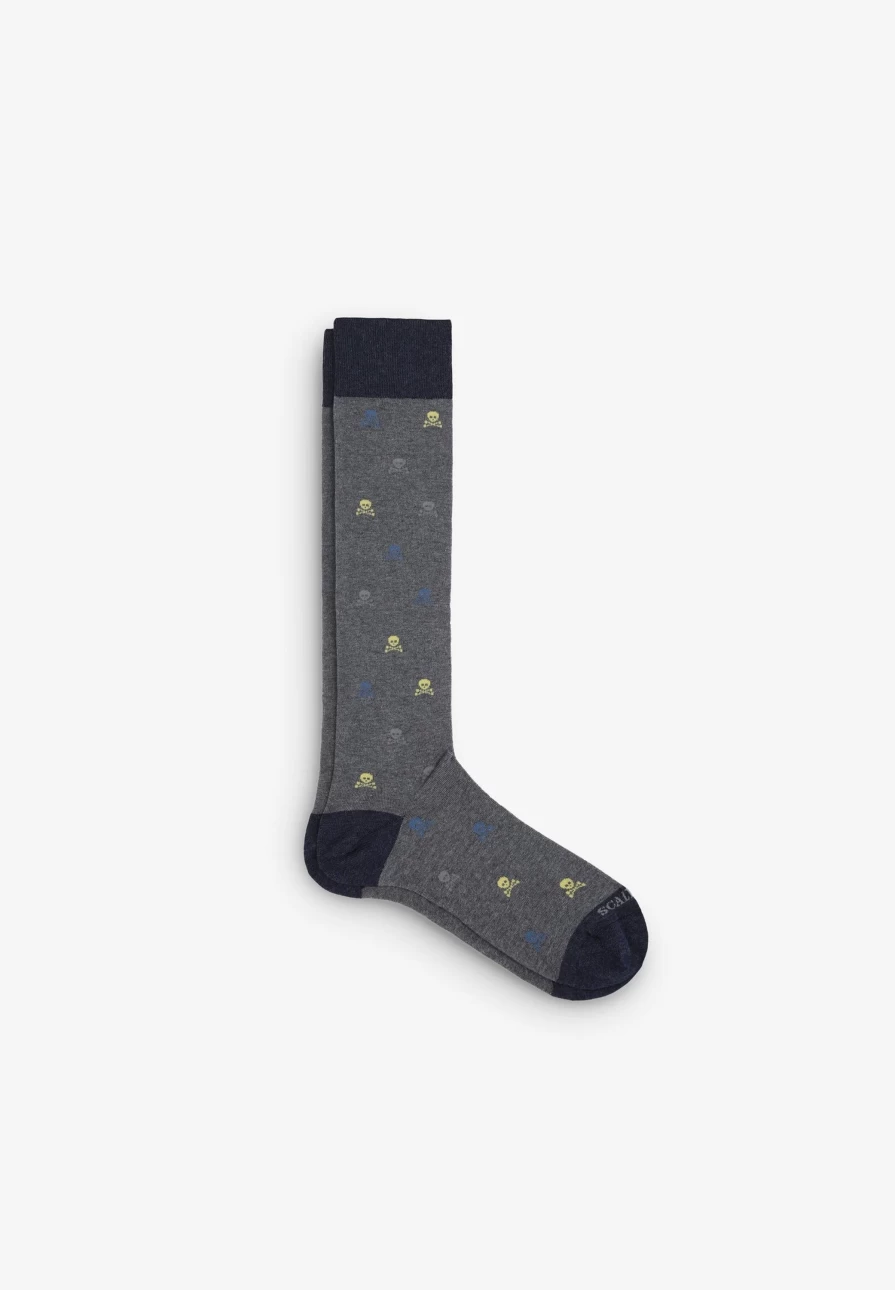 "Skull Print Socks for Men - Stylish & Comfortable Footwear by ScalpersCompany"