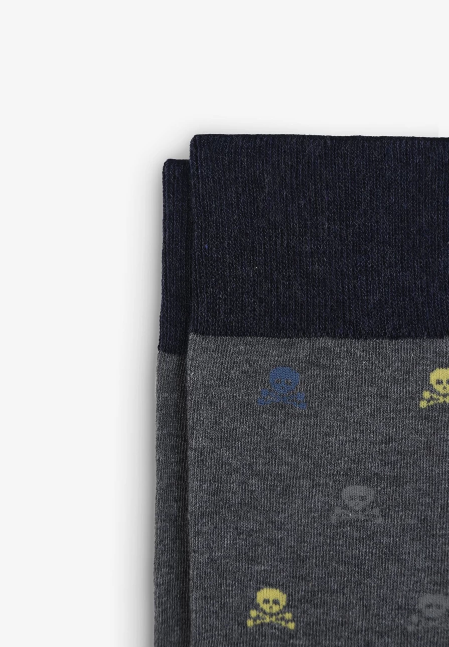 "Skull Print Socks for Men - Stylish & Comfortable Footwear by ScalpersCompany"