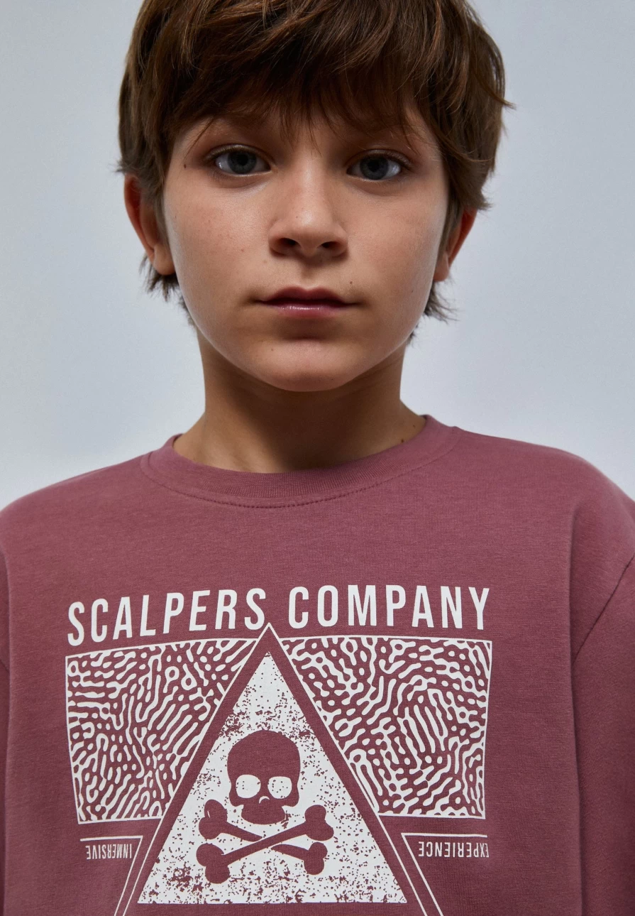 "ScalpersCompany Kids Long Sleeve Graphic Print T-Shirt"