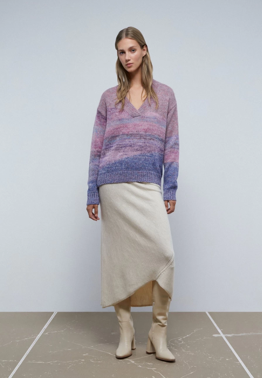 "ScalpersCompany Women's Trendy Tie-Dye Sweater | Unique Colorful Knit Pullover"