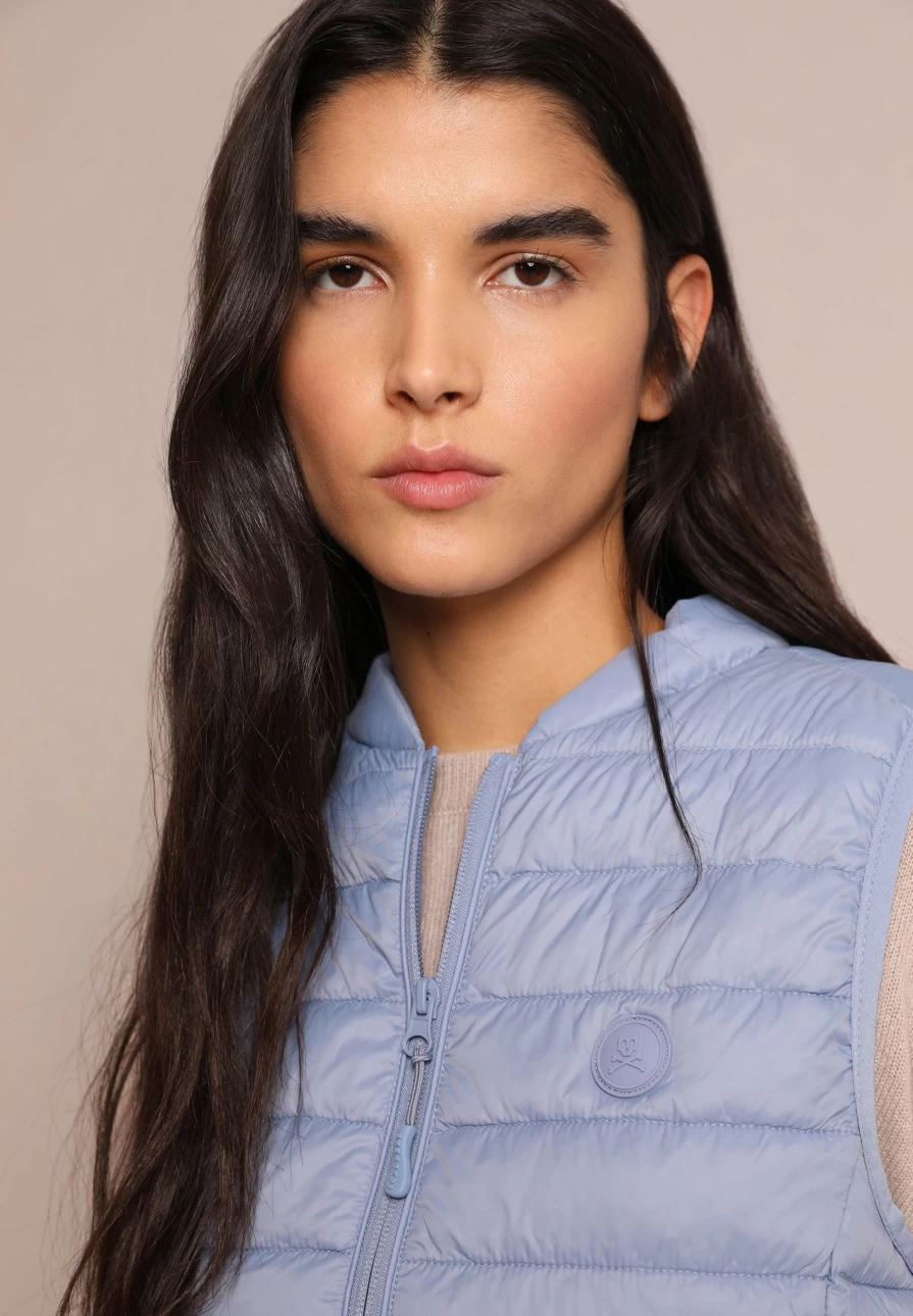"ScalpersCompany Women's Blue Gstaad Vest – Stylish Casual Outerwear"