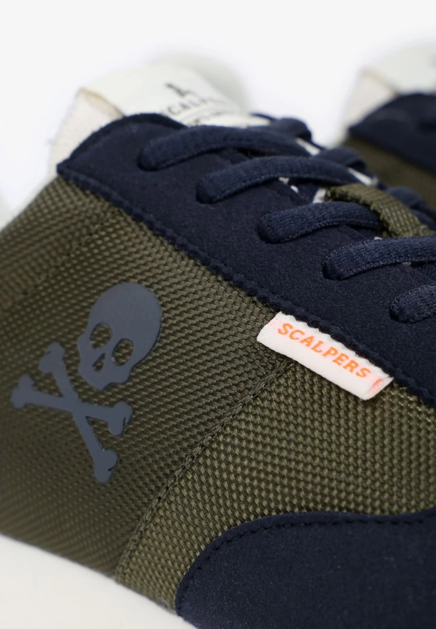 ScalpersCompany Men's Khaki Basic Skull Print Sneakers for Streetwear