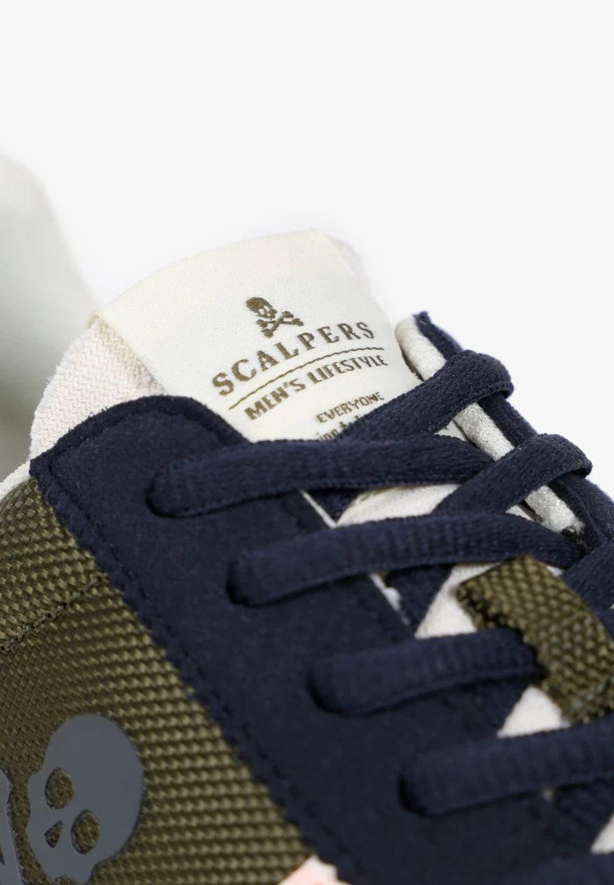 ScalpersCompany Men's Khaki Basic Skull Print Sneakers for Streetwear