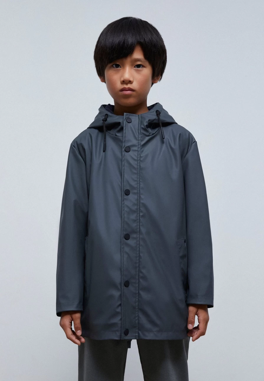 "ScalpersCompany Kids Grey Waterproof Parka – Lightweight & Windproof Raincoat for Children"