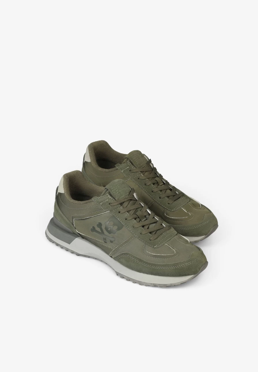 "ScalpersCompany Men's Skull Print Sneakers - Edgy Side Design Streetwear Shoes"