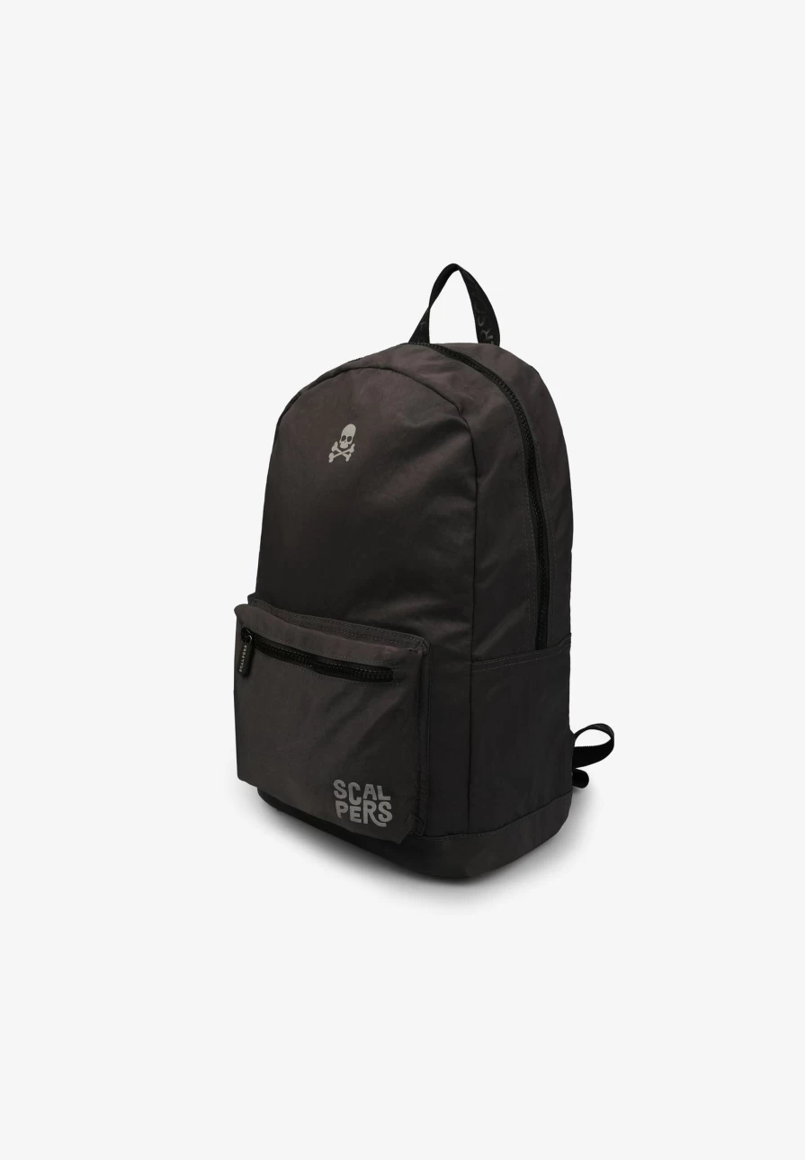 "ScalpersCompany Kids Anthracite Skull Print Basic Backpack"