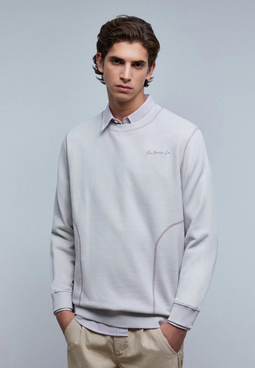 "ScalpersCompany Men's Neon Seam Detail Sweatshirt | Trendy Streetwear Hoodie"