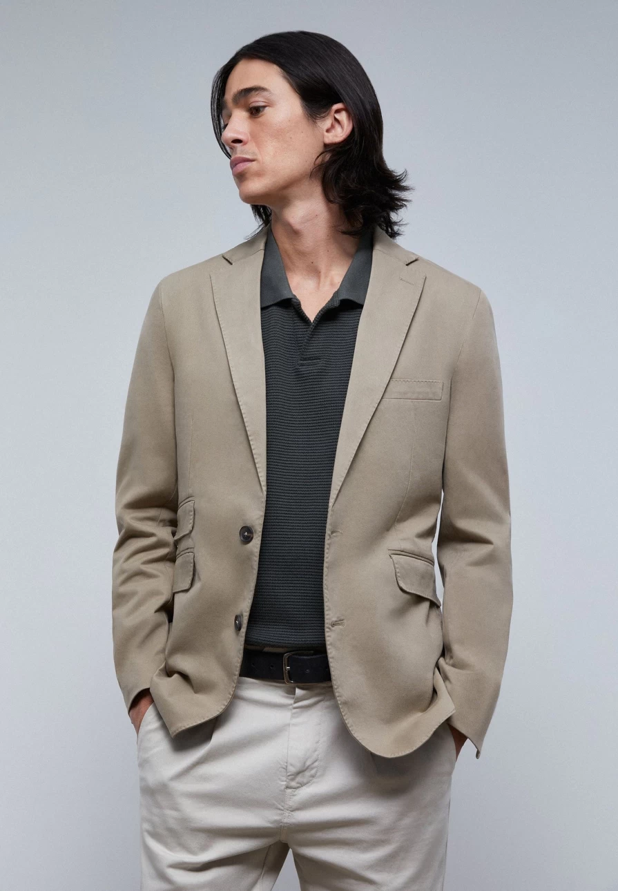 "ScalpersCompany Men's Casual Cotton Blazer - Lightweight Comfort Fit Jacket for Men"