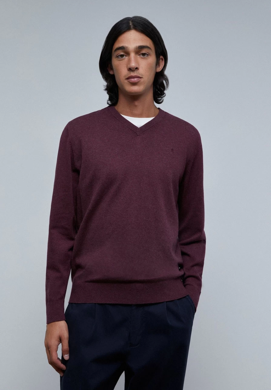 "ScalpersCompany Men's Skull Print V-Neck Sweater - Gothic Style Knitwear"