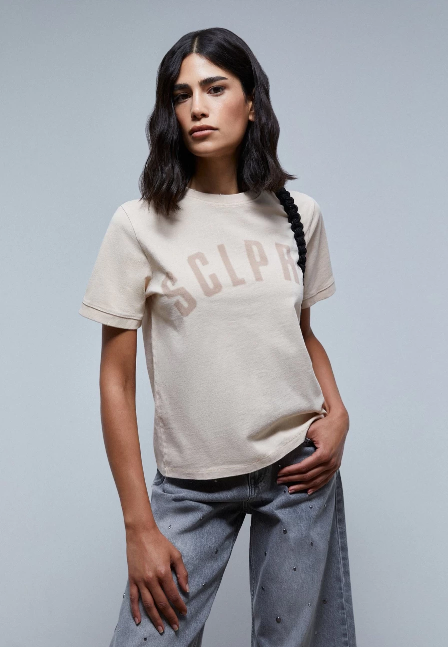 "ScalpersCompany Women's Distressed Logo T-Shirt - Trendy Ripped Detail Tee"