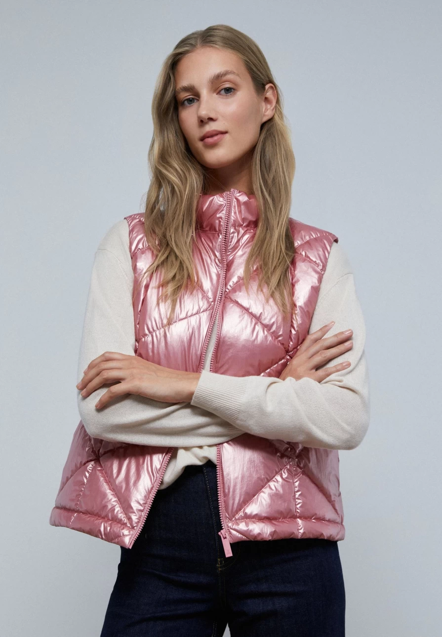 "Scalpers Women's High Collar Puffer Vest - Warm Winter Quilted Jacket"