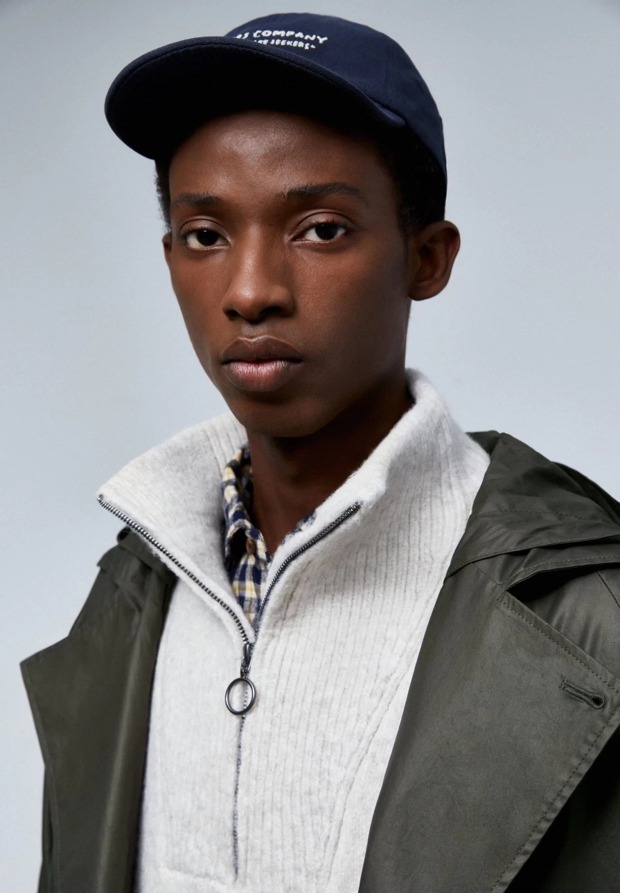 "ScalpersCompany Men's Khaki Waxed Parka Jacket with Stylish Collar Detail"