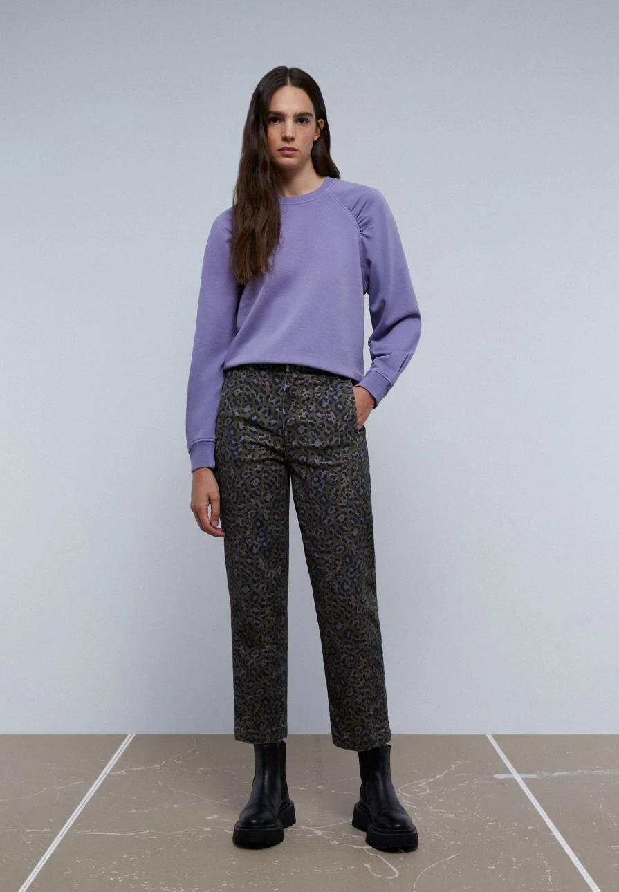 "Scalpers Company Purple Lurex Ruched Sweatshirt for Women - Stylish & Comfortable"