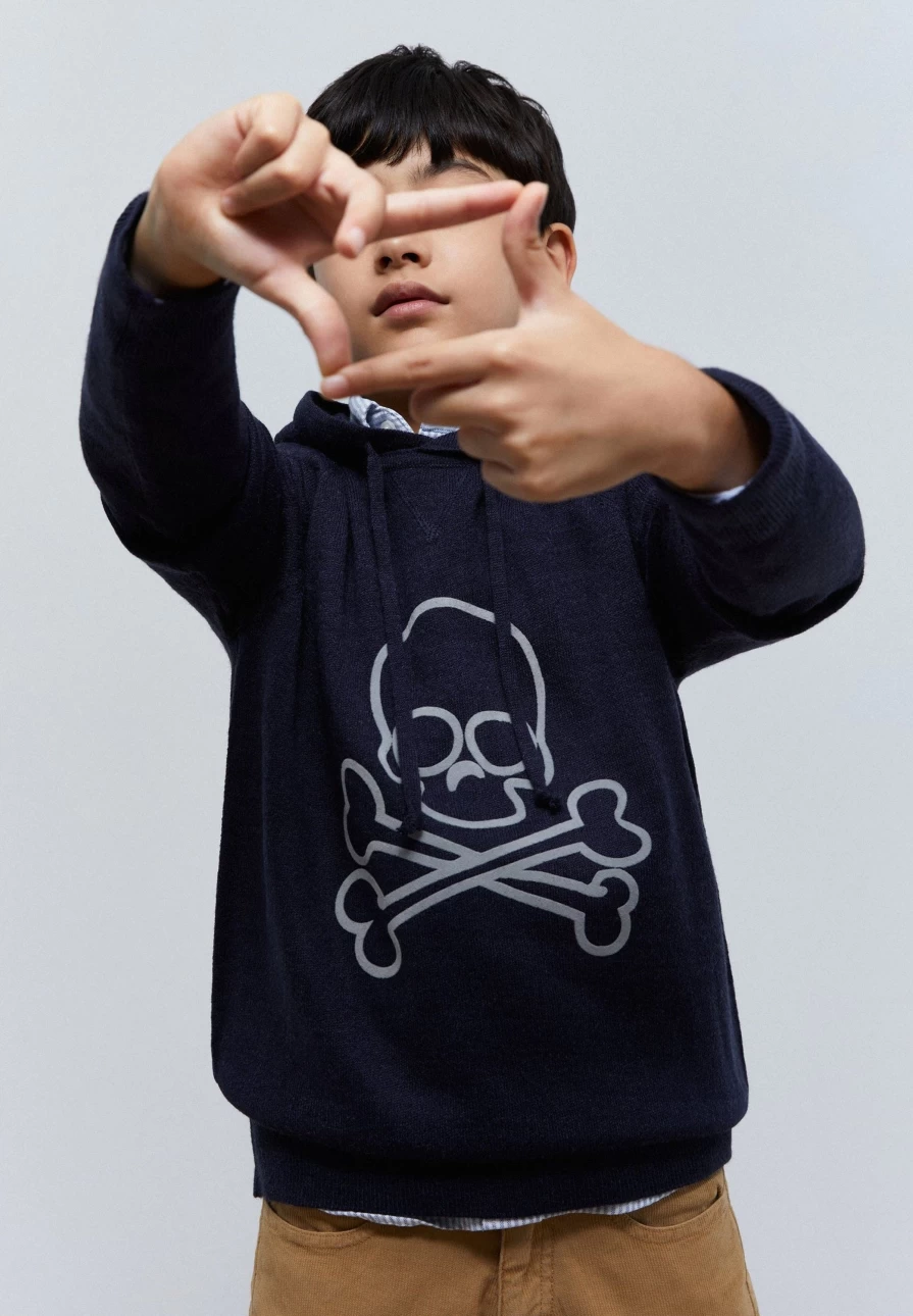 "Scalpers Company Kids Skull Knit Sweater - Stylish & Comfortable"