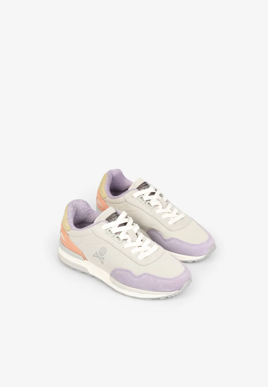 "ScalpersCompany Purple Skull Side Sneakers for Women - Edgy Gothic Streetwear Shoes"