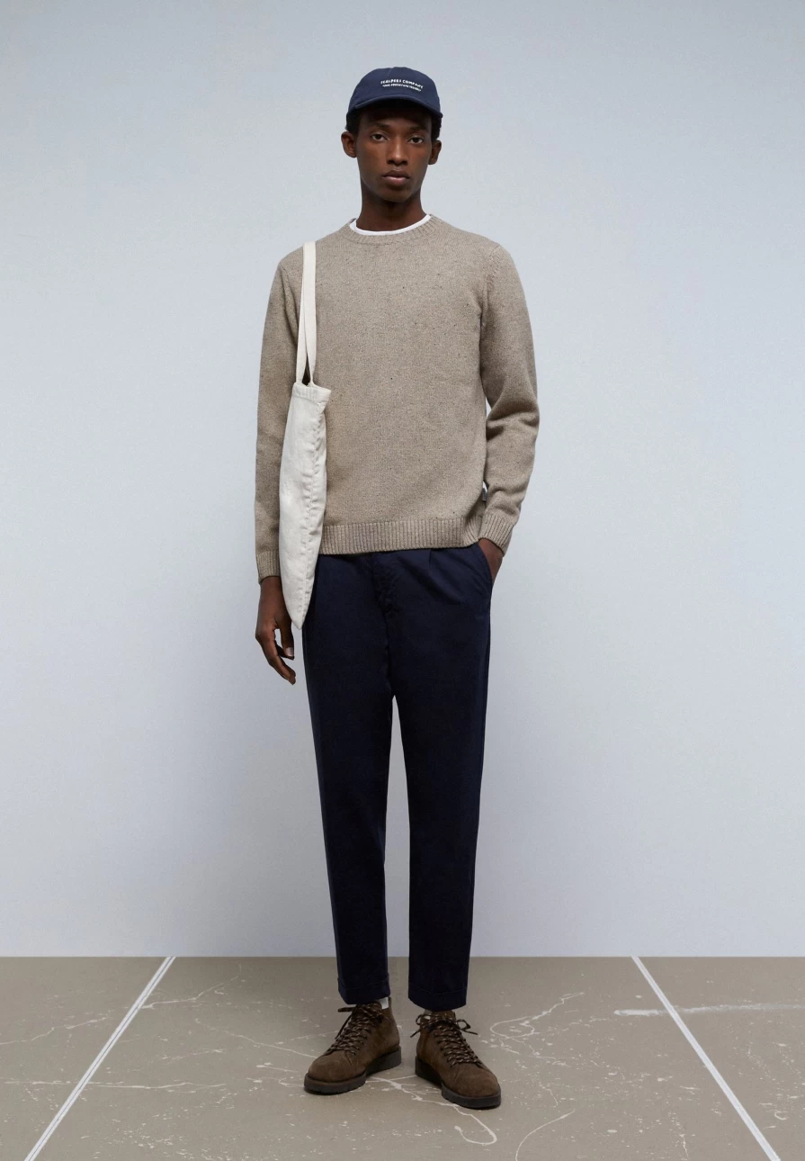 "ScalpersCompany Men's Ribbed Wool Sweater - Premium Knit Pullover for Winter"