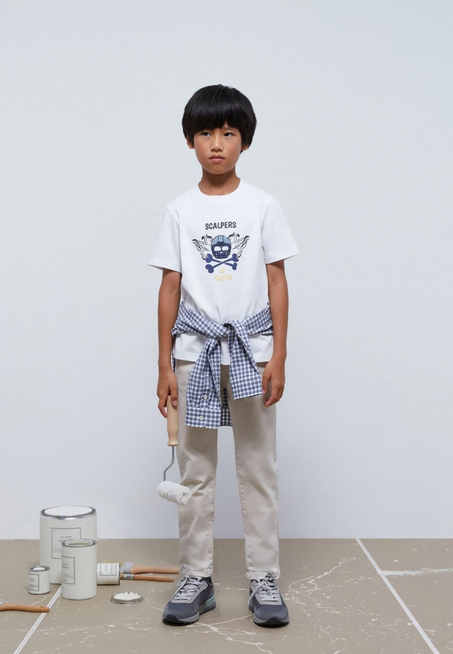 "ScalpersCompany Kids Puff Print T-Shirt - Fun Graphic Tee for Children"