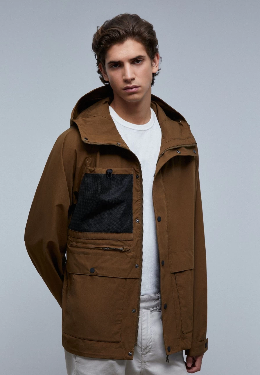 "ScalpersCompany Men's Taupe Premium Lightweight Parka with Pockets – Stylish & Comfortable Outerwear"
