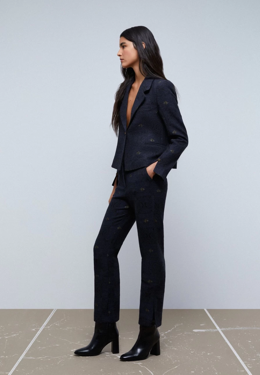 "ScalpersCompany Women's Flare Motif Trousers - Stylish & Trendy High-Waisted Pants"