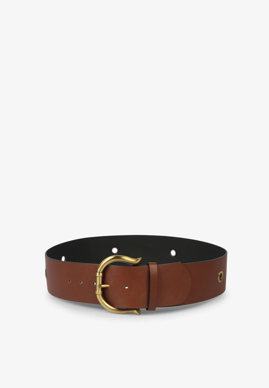"ScalpersCompany Women's Fashion Wide Belt with Unique Buckle Design"