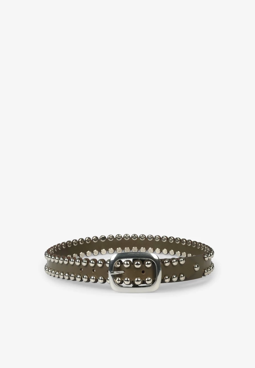 "ScalpersCompany Women's Stylish Belt with Studded Detail and Oversized Buckle for Fashionable Outfits"