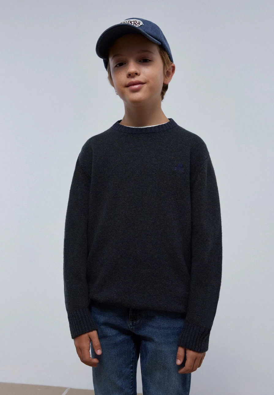 "ScalpersCompany Kids' Khaki Double Sided Sweater - Reversible Warm Pullover for Children"