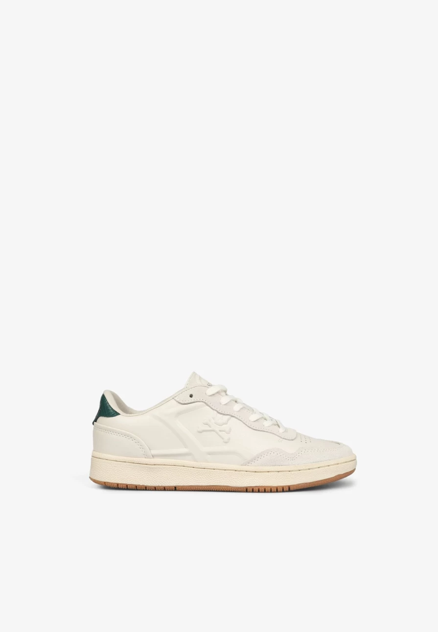 "ScalpersCompany Women's Nappa Leather Sneakers with Embossed Detail - Fashionable & Comfortable"