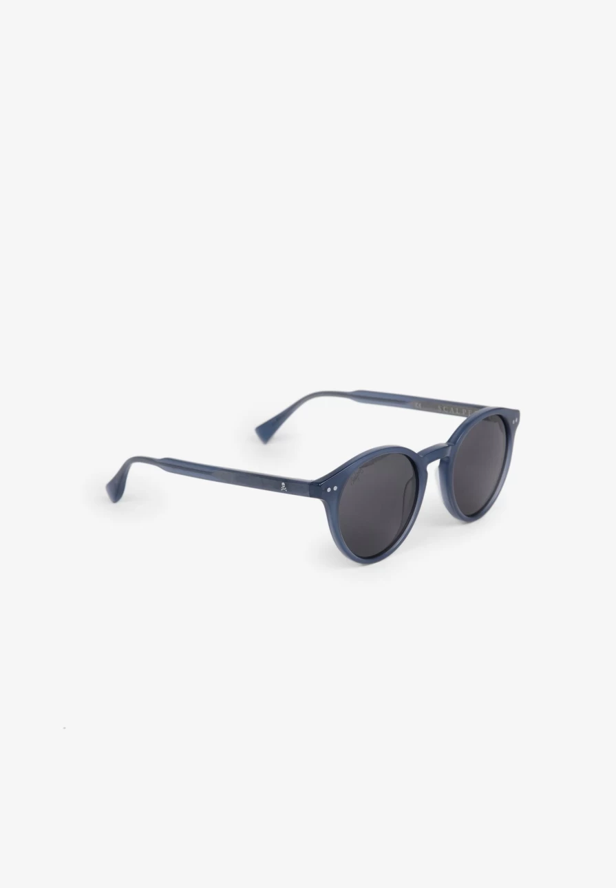 "ScalpersCompany Blue Round Sunglasses for Men – Stylish Aviator Eyewear"