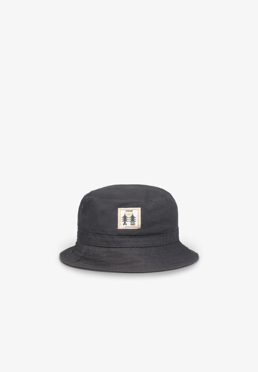 "ScalpersCompany Kids Navy Bucket Hat With Canvas Patch - Stylish & Comfortable"