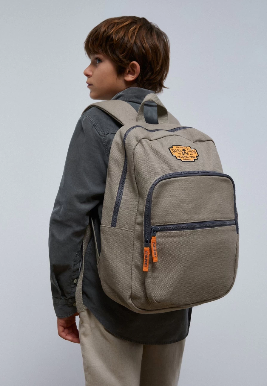 "ScalpersCompany Kids Canvas Backpack With Multiple Pockets - Durable & Stylish School Bag"
