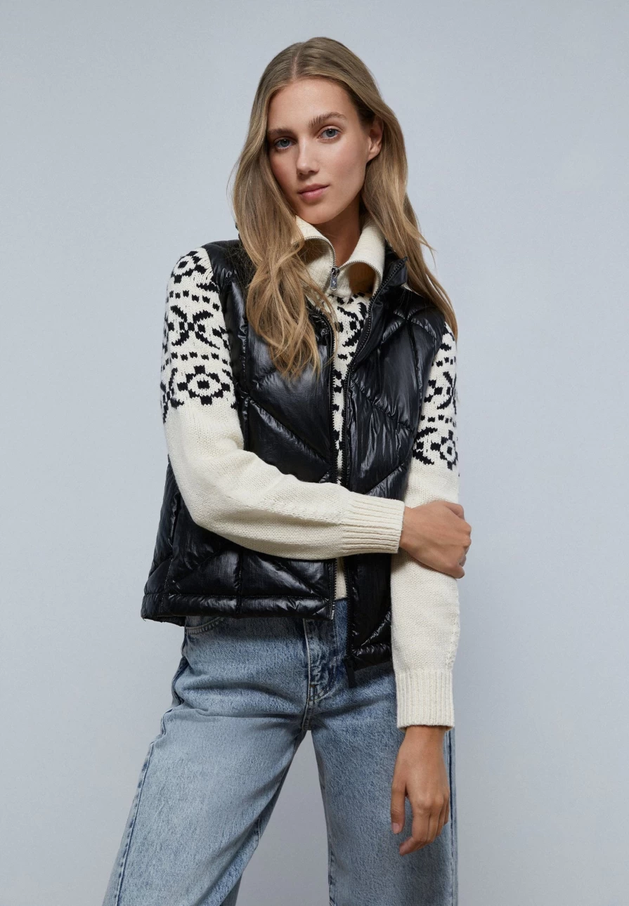 "Scalpers Women's High Collar Puffer Vest - Warm Quilted Insulated Winter Vest"