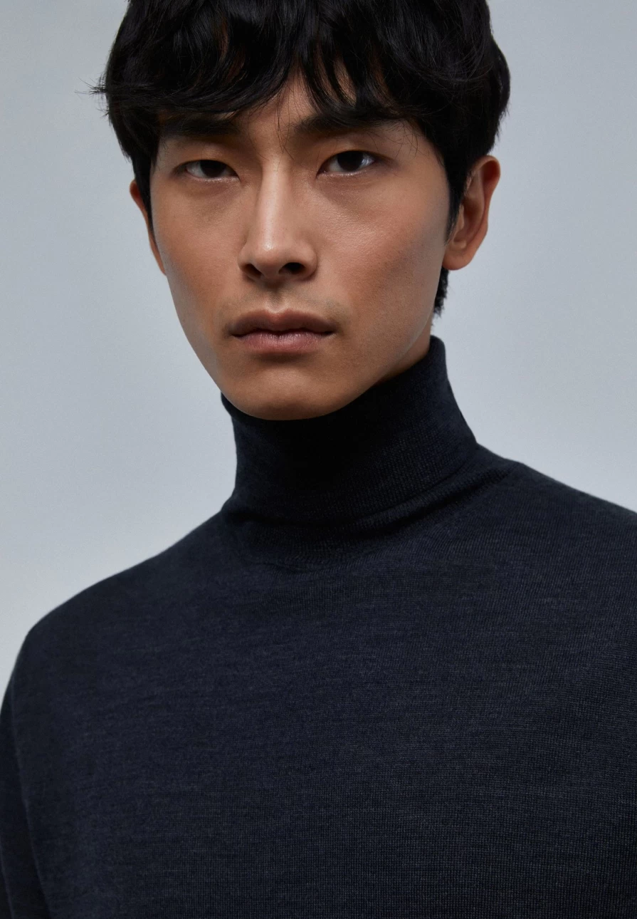 "ScalpersCompany Men's High Neck Sweater - Premium Knit Pullover for Winter Warmth"