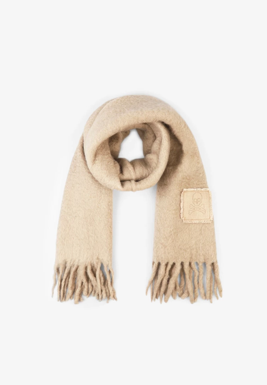 "Scalperscompany Women's Fashion Scarf with Embroidered Skill Patch Design"
