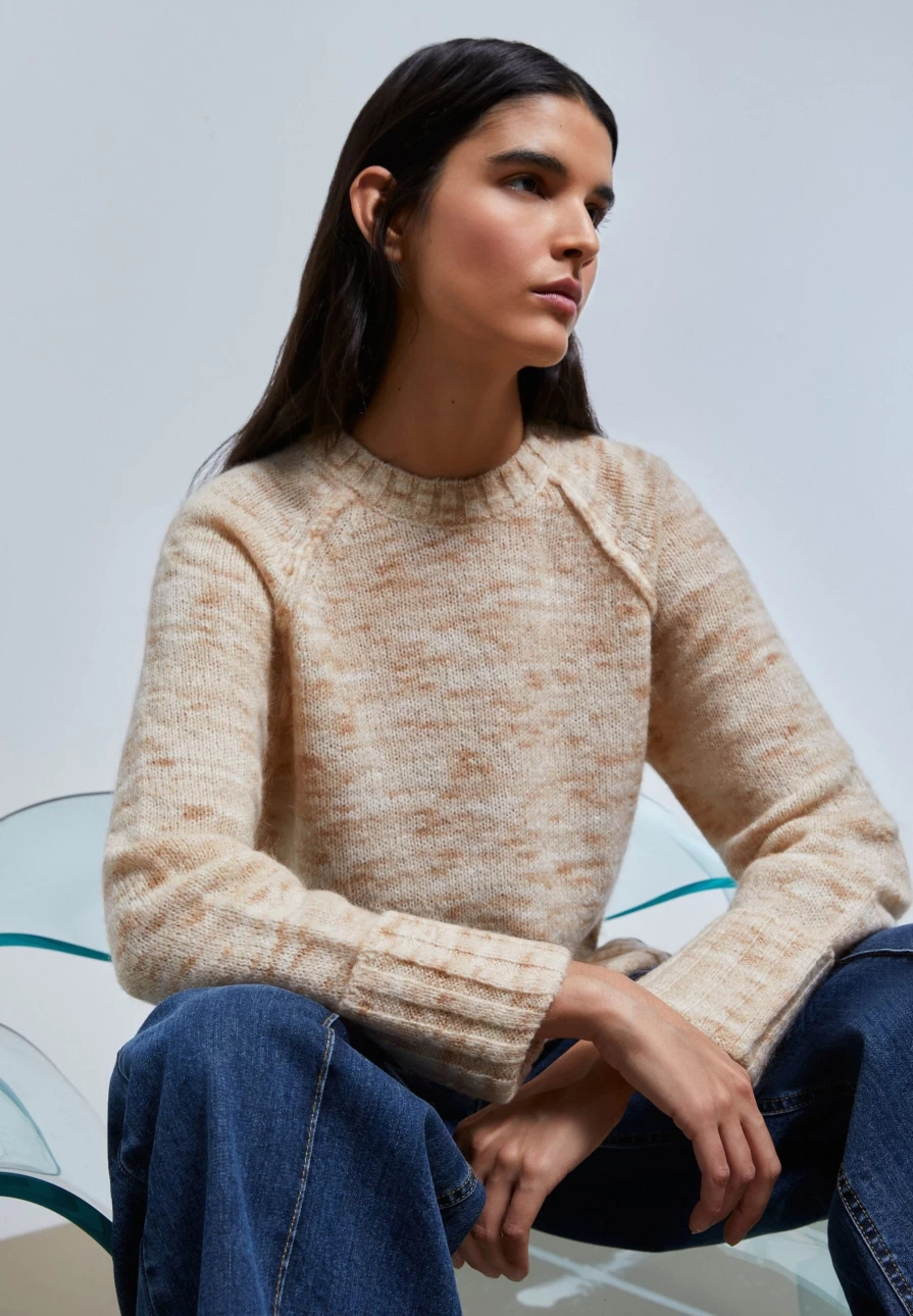 "Scalperscompany Women's Natural Knit Sweater with Raglan Sleeves"