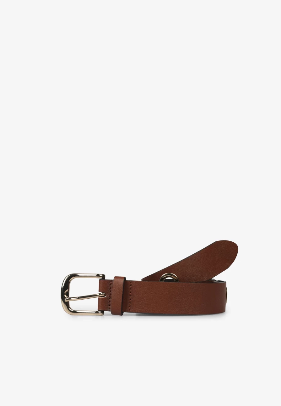 "ScalpersCompany Women's Genuine Leather Belt with Metal Eyelets for Stylish Outfits"