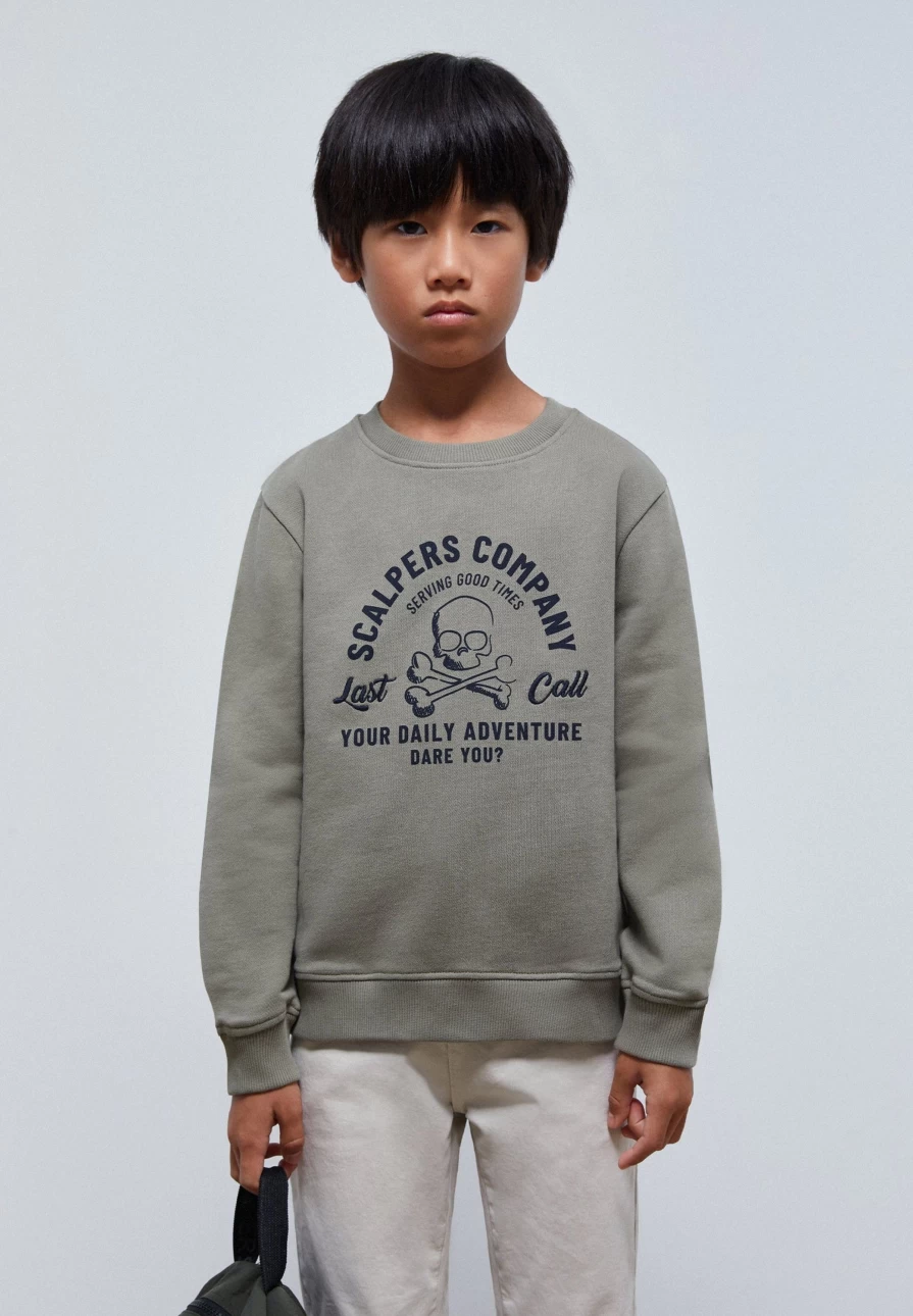 "Kids' Printed & Embroidered Sweatshirt by ScalpersCompany – Stylish & Comfortable"