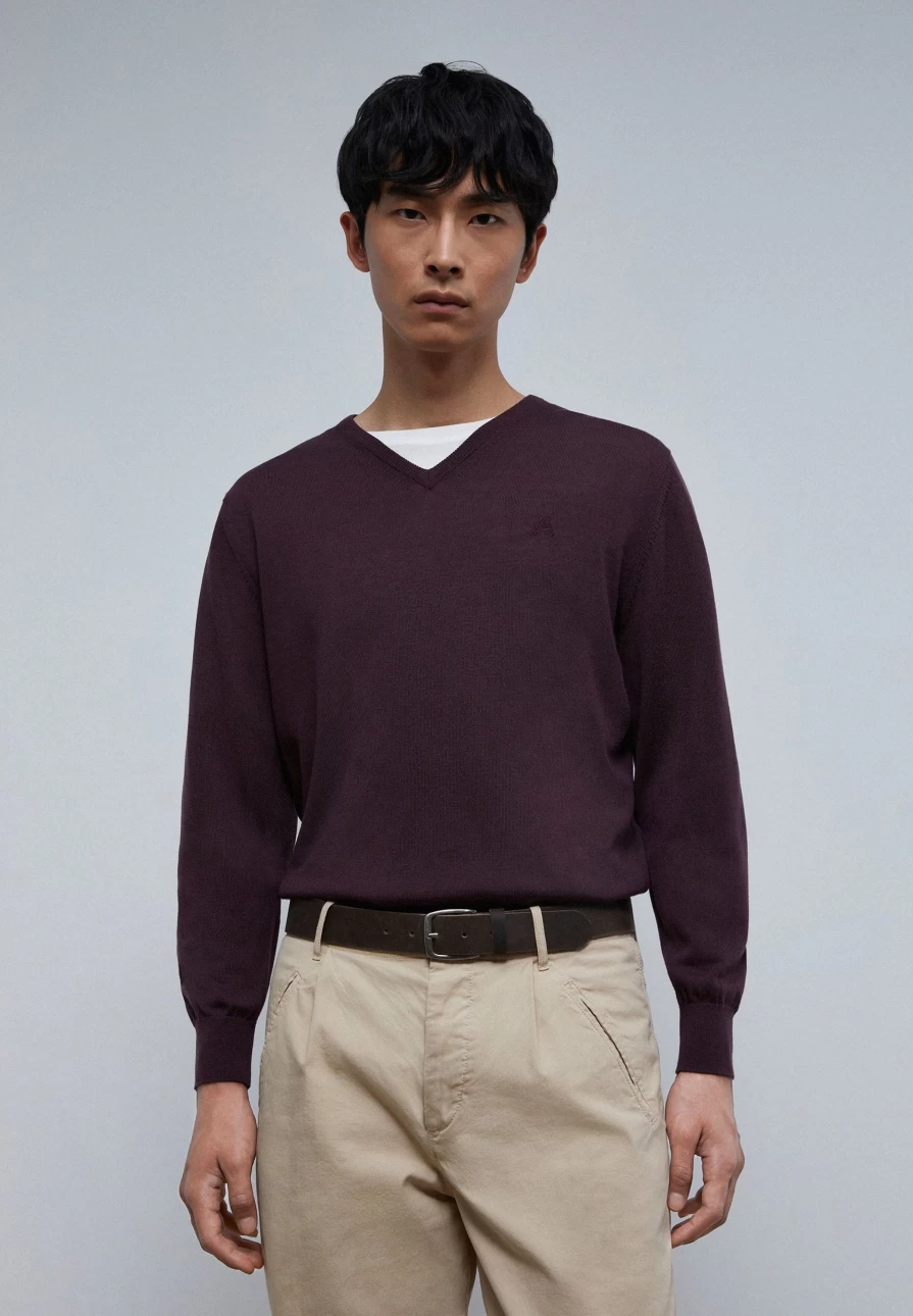 "ScalpersCompany Men's V-Neck Wool Sweater - Soft & Stylish Winter Knitwear"