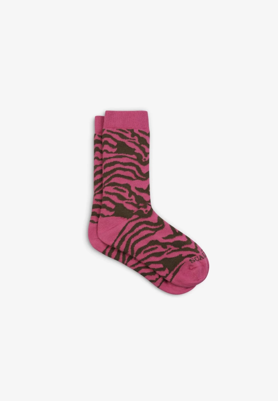 "ScalpersCompany Kids' Animal Print Socks in Mauve - Fun & Comfortable"