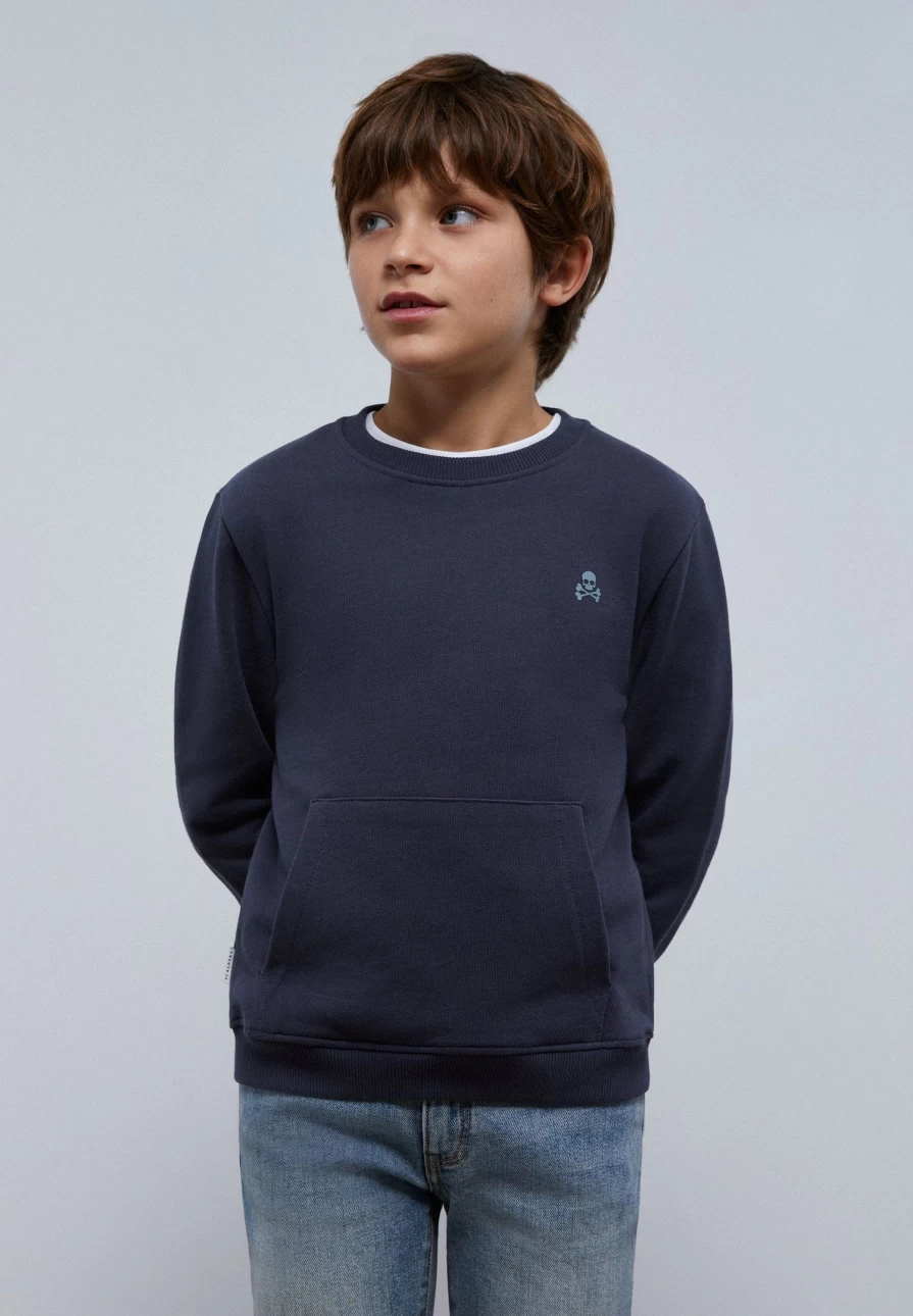 "ScalpersCompany Kids' Sweatshirt With Circular Logo Print - Stylish & Comfortable Hoodie for Children"